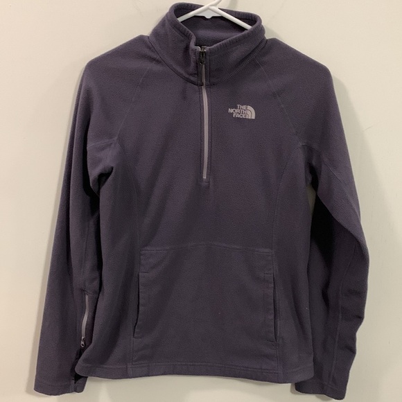 The North Face quarter zip jacket hood condition, purple, Sz SP thumb holes - Picture 4 of 7